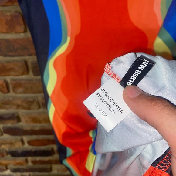 Blush Mark Abstract Body Print Short Sleeve Mini T-Shirt Dress Women's Size XL - Picture 5 of 6